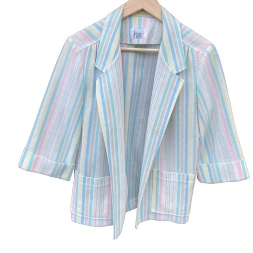Cricket Lane Vintage‎ Pastel Striped Blazer Size 14